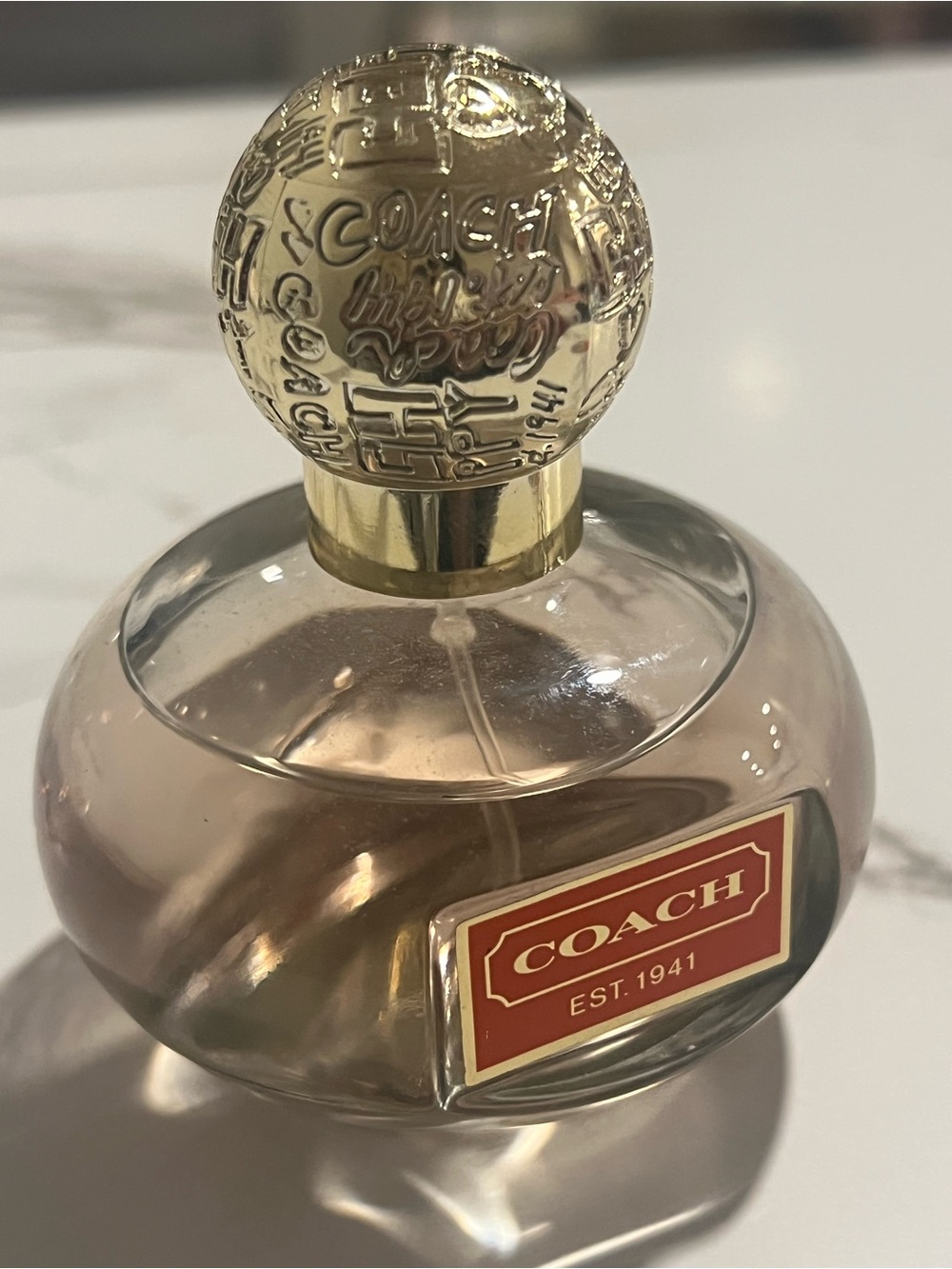 Coach Perfume Bottle with Gold Embossed Cap and Red Label-Vintage Poppy